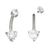 Triangle CZ Titanium Belly Barbell Belly No-Dangles 14g - 3/8" long (10mm) Clear