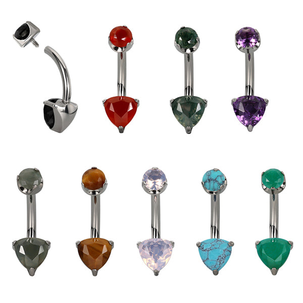 Triangle Titanium Belly Barbell Belly No-Dangles