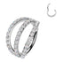 18g Triple Side Spaced CZ Titanium Hinged Ring Hinged Rings 18g - 5/16" diameter (8mm) Clear