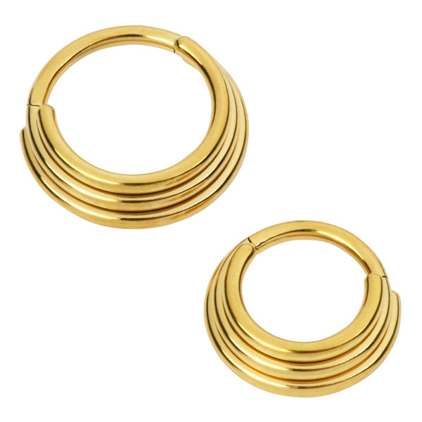 Triple Stack Gold Hinged Ring Hinged Rings 16g - 5/16