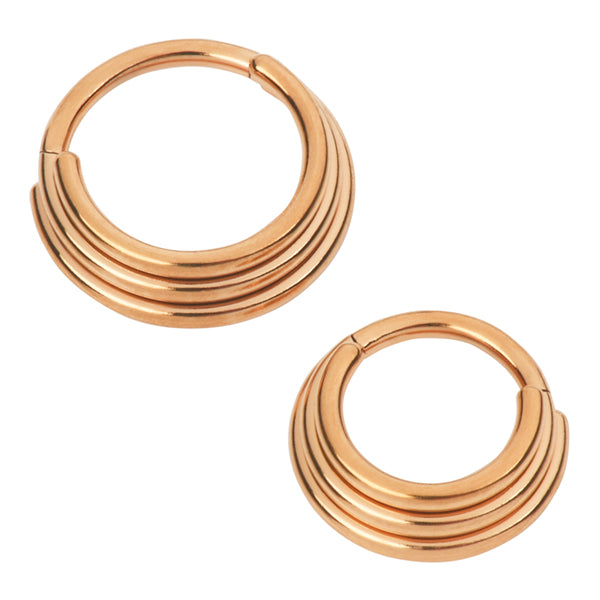 Triple Stack Rose Gold Hinged Ring Hinged Rings 16g - 5/16