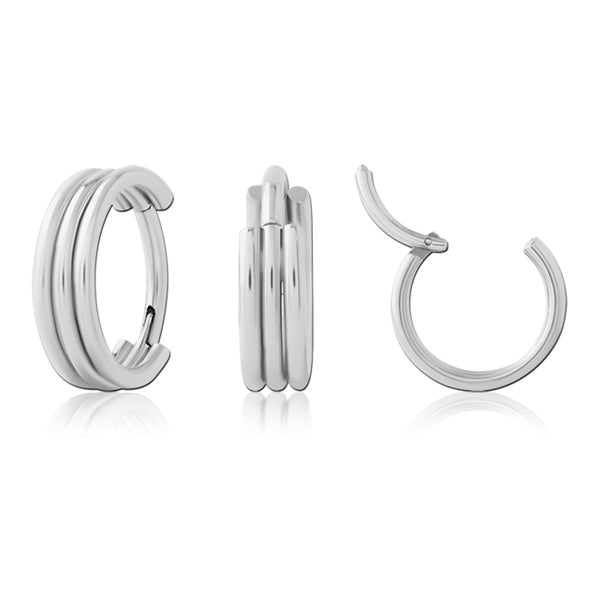 18g Triple Stack Stainless Hinged Segment Ring Hinged Rings 18g - 5/16" diameter (8mm) Stainless Steel