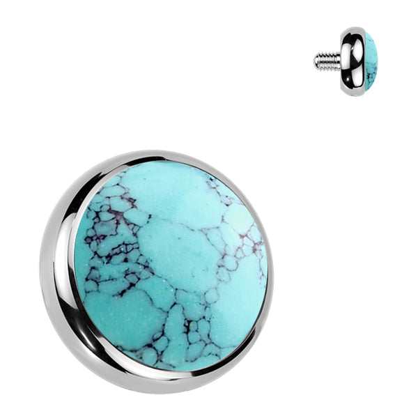 14g Gemstone End Internal Ends 14 gauge - 4mm Turquoise