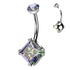 Princess CZ Titanium Belly Barbell Belly Ring