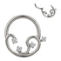 Vine CZ Titanium Hinged Ring Hinged Rings 16g - 5/16" diameter (8mm) Clear