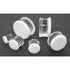 White Double Flare Glass Plugs Stretched Lobes 4 gauge (5mm) White