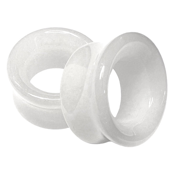 White Jade Tunnels Plugs 0 gauge (8mm) White Jade