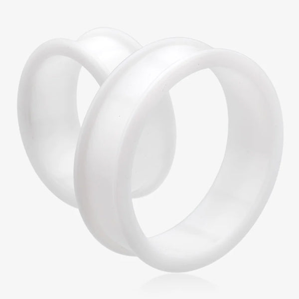 Jumbo Silicone Tunnels Plugs 1-3/4 inch (44mm) White