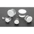 White Single Flare Glass Plugs Stretched Lobes 12 gauge (2mm) White