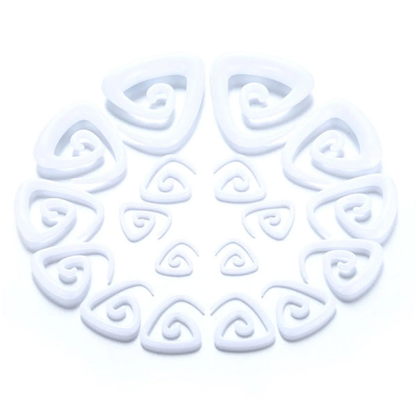 White Acrylic Trinity Spirals Plugs 14 gauge (1.6mm) White