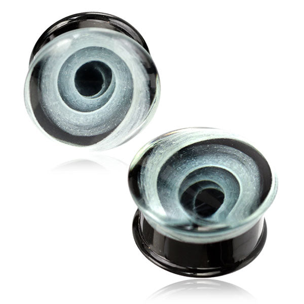 White Vortex Glass Plugs Plugs 2 gauge (6mm) White