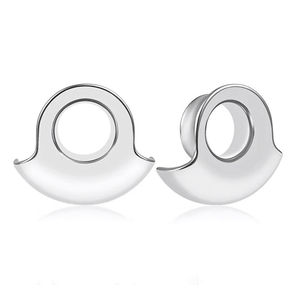 Wrap Around Stainless Tunnels Plugs 2 gauge (6mm) Stainless Steel