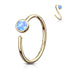Opal Yellow 14k Gold Nose Hoop Continuous Rings 20g - 5/16" diameter (8mm) Solid 14k Yellow Gold