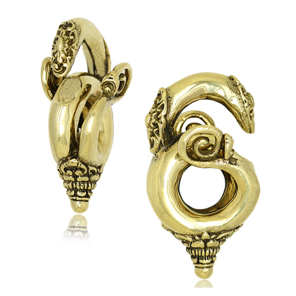 Borneo Brass Weights Ear Weights 2 gauge (6mm) Yellow Brass