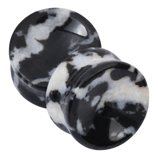 Zebra Jasper Concave Plugs Plugs 3/4 inch (19mm) Zebra Jasper