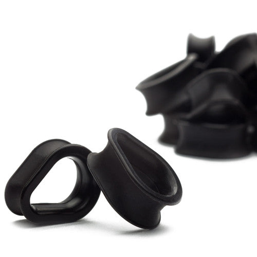 Black Hydra Eyelets by Kaos Softwear Stretched Lobes