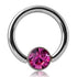 14g Stainless Captive CZ Disc Bead Ring Captive Bead Rings  
