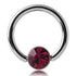 14g Stainless Captive CZ Disc Bead Ring Captive Bead Rings 14g - 5/16" diameter (8mm) - 4mm bead Purple
