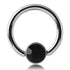 14g Stainless Captive CZ Disc Bead Ring Captive Bead Rings 14g - 5/16" diameter (8mm) - 4mm bead Black