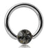 14g Stainless Captive CZ Disc Bead Ring Captive Bead Rings 14g - 5/16" diameter (8mm) - 4mm bead Smoke
