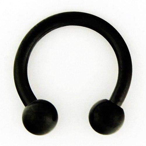 10g Black Circular Barbell Circular Barbells 10g - 3/8" diameter (10mm) - 6mm balls Black