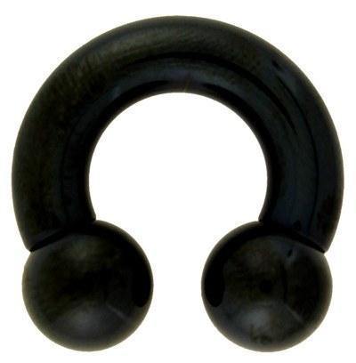 0g Black Circular Barbell Circular Barbells 0 gauge - 5/8