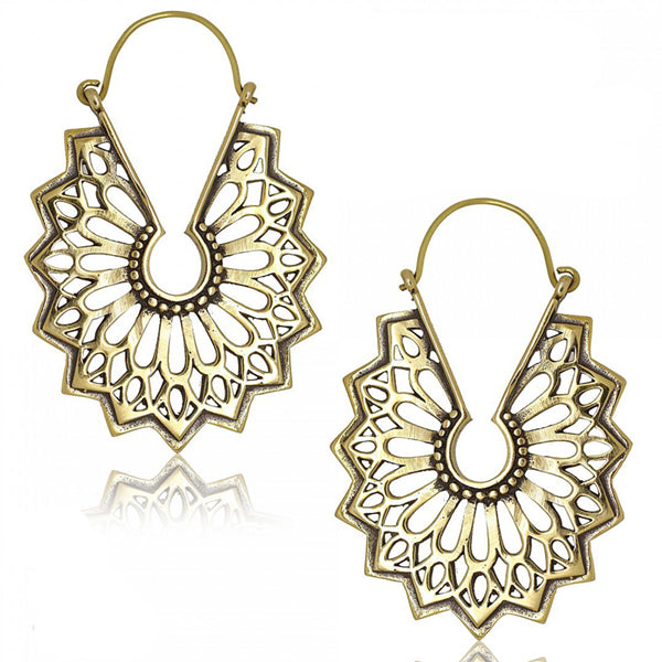 Oval Kipas Brass Earrings Earrings 18 gauge (1mm) Yellow Brass