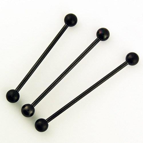 16g Black Industrial Barbell Industrials 16g - 1-1/4" long (32mm) - 4mm balls Black