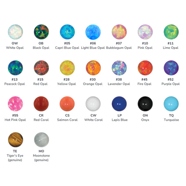 14g Side-set Cabochon Threadless End by NeoMetal Replacement Parts