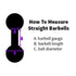 14g Black Straight Barbell (external, no ends) 2-Pack Replacement Parts