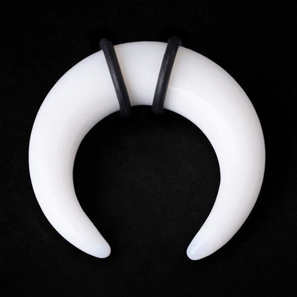 White Acrylic Pincers Septum Pincers 14g - 3/8" diameter (10mm) White