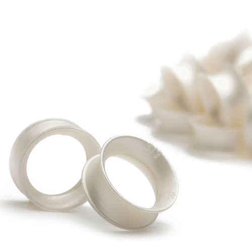 White Pearl Skin Eyelets by Kaos Softwear Stretched Lobes