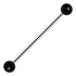 14g Acrylic & Titanium Industrial Barbell Industrials 14g - 1.1/4" long (32mm) - 4mm balls Black