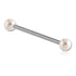 14g Pearl & Stainless Industrial Barbell Industrials 14g - 1-1/4" long (32mm) - 4mm balls Cream