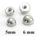 14g Stainless Dome Ends (2-Pack) Replacement Parts 14g - 5mm diameter Stainless Steel