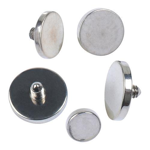 14g Titanium Flat Disc Dermals 14g - 3mm diameter High Polish (silver)