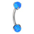 14g 3-Prong Opal Titanium Curved Barbell Belly Ring 14g - 5/16" long (8mm) - 5mm ends Solid Titanium