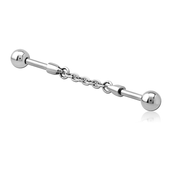 14g Center Chain Industrial Barbell Industrials 14g - 1-1/2" long (38mm) Stainless Steel