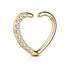 CZ Heart Yellow 14k Gold Ring Continuous Rings 16g - 3/8" diameter (10mm) Right