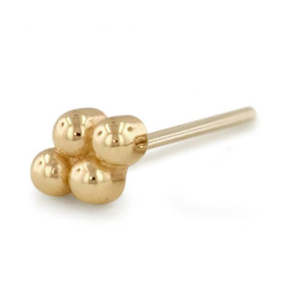 Threadless 14k Gold 4-Ball End by NeoMetal Replacement Parts 25g threadless pin Rose 14k Gold