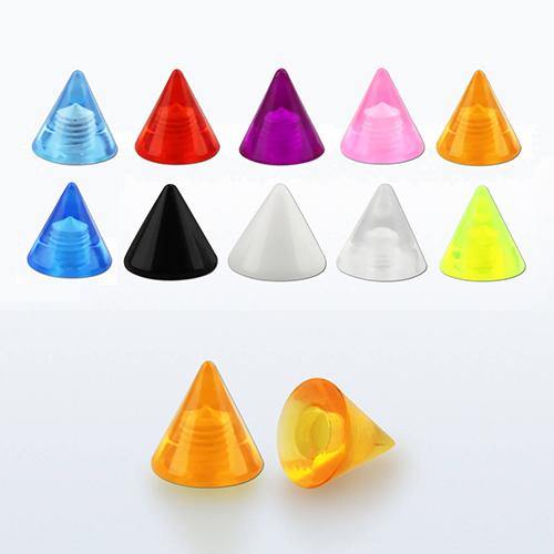14g Acrylic Replacement Cones (4-pack) Replacement Parts 14g - 4x4mm cones Black