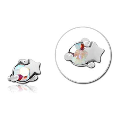 16g CZ & Star Moon Stainless End Replacement Parts 16 gauge - 2.5x3mm Opalescent