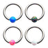 16g Stainless Captive Opal Bead Ring Captive Bead Rings 16g - 5/16" diameter (8mm) - 3mm bead Black Opal