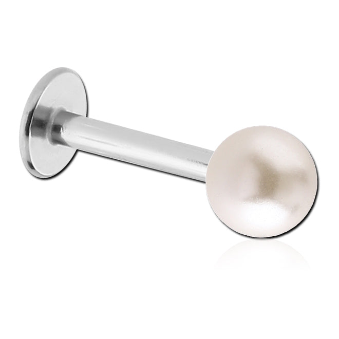 16g Pearl Labret Labrets 16g - 5/16" long (8mm) - 3mm ball Cream