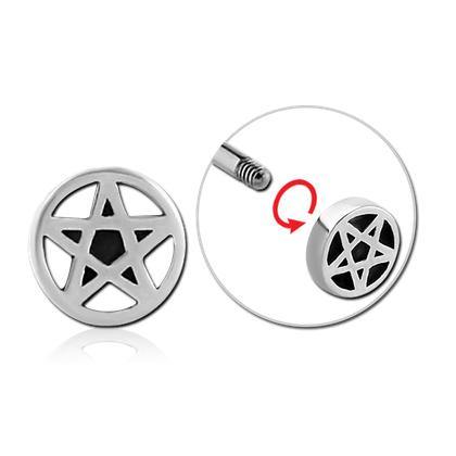 16g Pentagram Stainless End Replacement Parts 16g- 7.5mm diameter Stainless Steel