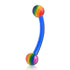 16g Rainbow Bioflex Curved Barbell Curved Barbells 16g - 5/16" long (8mm) Rainbow