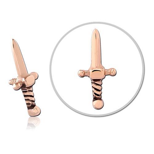 16g Dagger Rose Gold End Replacement Parts 16 gauge - 4.2x8.9mm Rose Gold