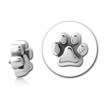 16g Paw Print Stainless End Replacement Parts 16 gauge Stainless Steel