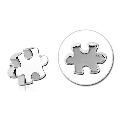 16g Puzzle Piece Stainless End Replacement Parts 16g - 7.5x6mm Stainless Steel