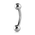 16g Titanium Curved Barbell Curved Barbells 16g - 1/4" long (6mm) - 3mm balls Solid Titanium